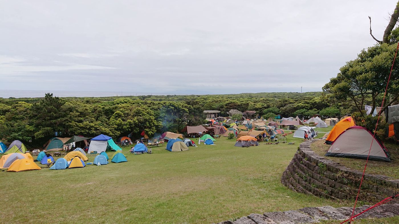 The campsite on the green above the sea