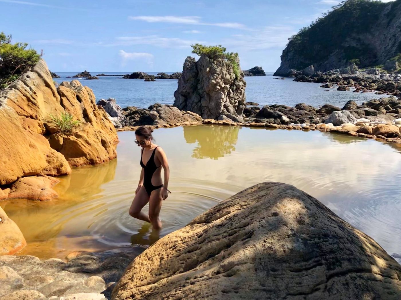 Swimming in a natural rock pool